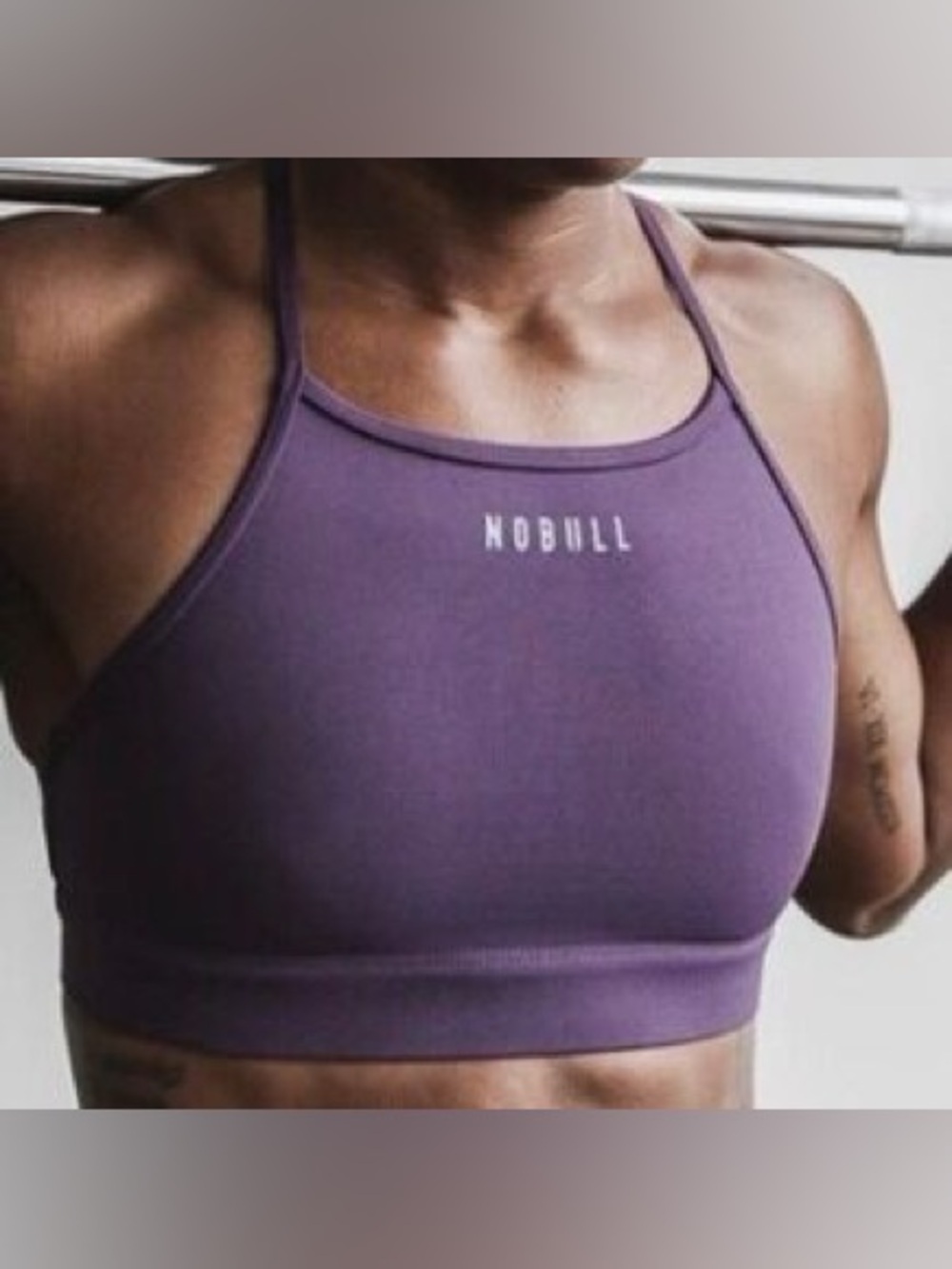 NOBULL Plum High-Neck Strappy Sports Bra